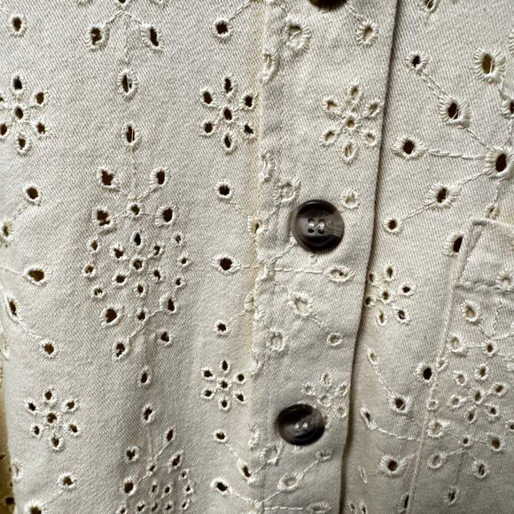 NWT By Together Yellow Long Sleeve Button Up Donny Eyelet Shacket Womens Large - Picture 11 of 11